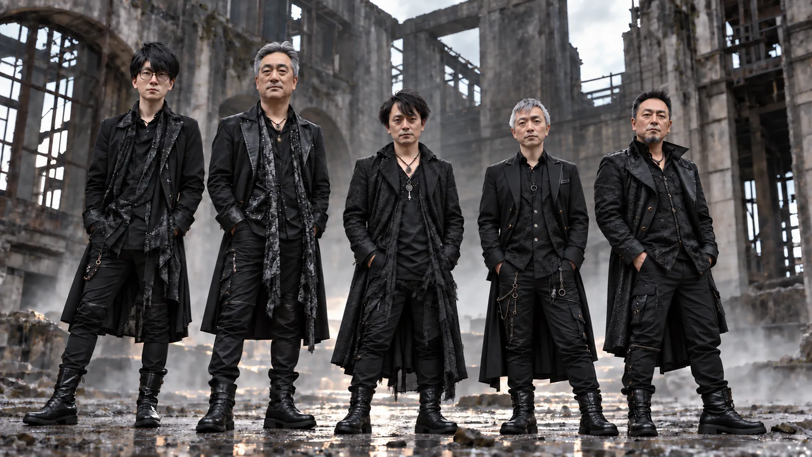 Hideを中央にしたWILDBOREの5人の集合ビジュアル